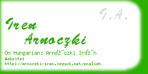 iren arnoczki business card